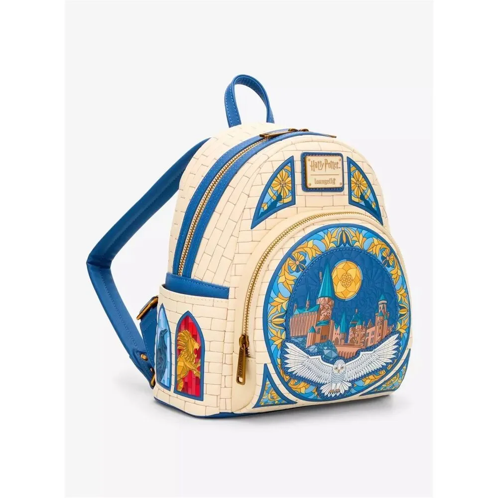Loungefly Harry Potter Hedwig Hogwarts Stained Glass Mini Backpack